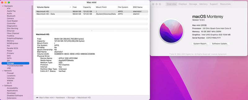 Apple 2018 Mac Mini 3.6GHz Quad-Core i3 16GB 128GB SSD IUG630 Space Gray