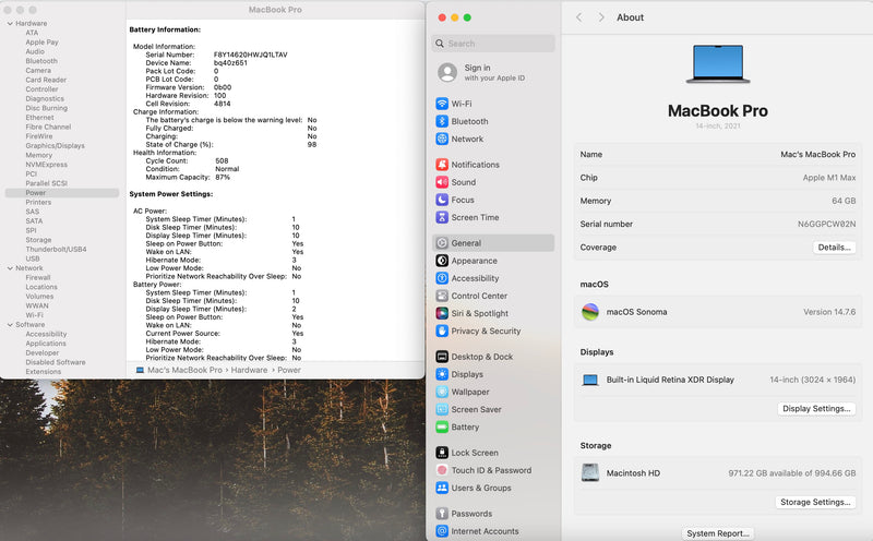 Apple 2021 MacBook Pro 14" M1 Max (32-Core GPU) 64GB RAM 1TB SSD - Very good