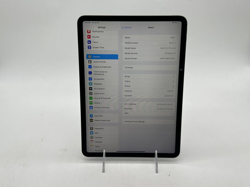 Apple 2018 iPad Pro 11 in 256GB (Wifi Only) Space Gray