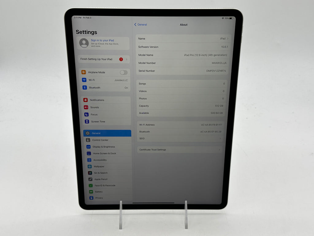 Apple 2018 iPad Pro 3rd Generation 12.9 in 64GB (Wifi Only) Space Gray