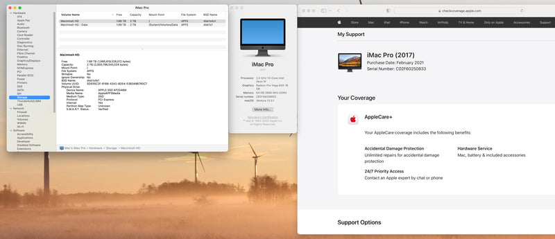 Apple 2017 27 in iMac Pro 5K Retina 2.5GHz 14-Core Xeon W 64GB 2TB SSD Vega64X 16GB